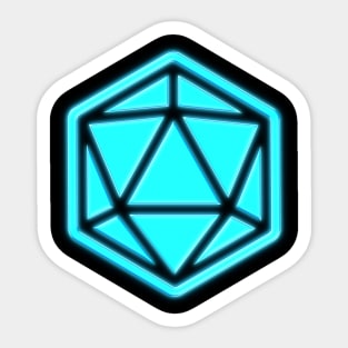 80s Retro D20 Neon Glow Sticker